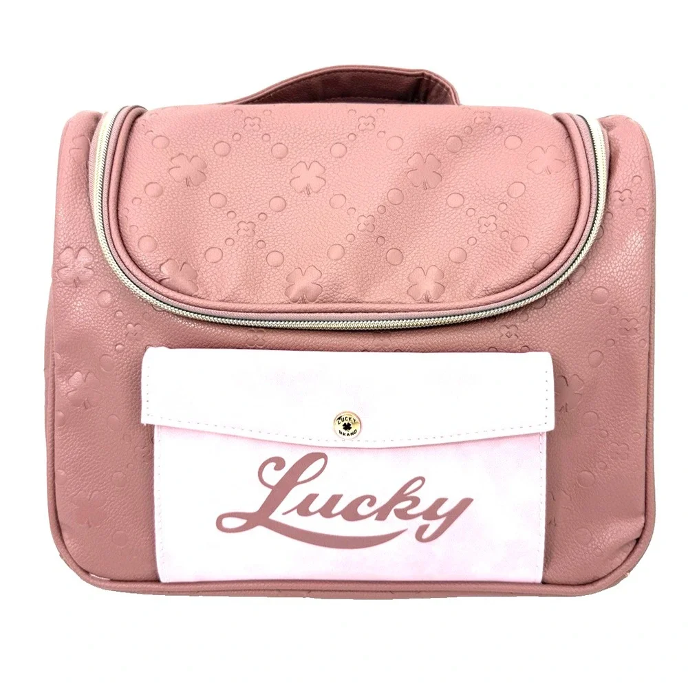 Lucky Brand Pink Makeup Travel Cosmetics Toiletry Bag 11